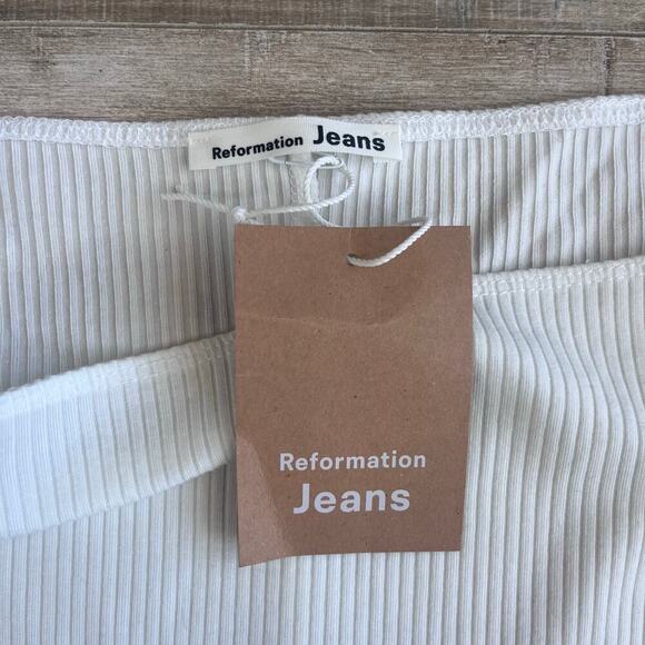 Reformation Gaia Bodysuit - White Rib - Size XL - NWT - Picture 2 of 4